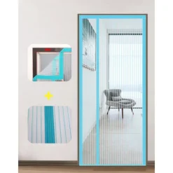 Magnetic Screen Door, Mesh Screen Door Narrow Durable Mesh Curtain Reversible Left Right Side Opening Retractable Door Screen Magnetic Closure for Patio Bedroom