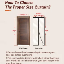 Magnetic Screen Door Portable, Fly Or Bug Screen Magnetic, Doorway For Sliding Door,Garage,Patio,Kitchen,Living,Window Room,Bedroom,Bar,Pet and Kid Easy Entry