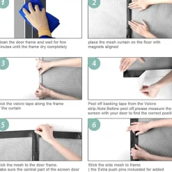 Magnetic Screen Door Portable, Fly Or Bug Screen Magnetic, Doorway For Sliding Door,Garage,Patio,Kitchen,Living,Window Room,Bedroom,Bar,Pet and Kid Easy Entry