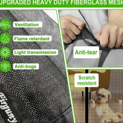 Magnetic Screen Door Portable, Fly Or Bug Screen Magnetic, Doorway For Sliding Door,Garage,Patio,Kitchen,Living,Window Room,Bedroom,Bar,Pet and Kid Easy Entry