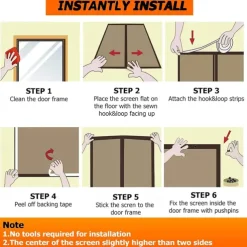 Magnetic Screen Doors with Magnets for Doors, Fiberglass Mesh Curtain, Automatic Closing Quiet for Patio, Deck, Porch, Balcony, Glass, Garage and Even Sliding Doors