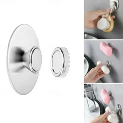 Magnetic Soap Holder Self Draining,Bar Soap Holder for Shower Wall, Stainless Steel Soap Savers for Bar Soap, Kitchen/Bathroom Soap Dishes, Easy Clean Soap Holders for Shower