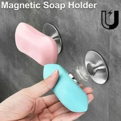 Magnetic Soap Holder Self Draining,Bar Soap Holder for Shower Wall, Stainless Steel Soap Savers for Bar Soap, Kitchen/Bathroom Soap Dishes, Easy Clean Soap Holders for Shower