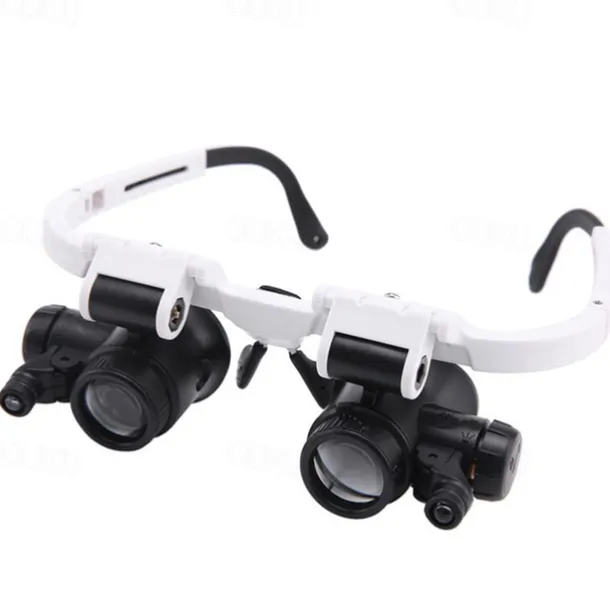 Magnifying Glasses 8X 15X 23X Magnifier LED Headband Glass Eye Magnifying Repair Tool Watchmaking Coin Stamp Currency Book Errors Jewelry Necklace Magnifier Glasses Beading Biology Loupe Microscope