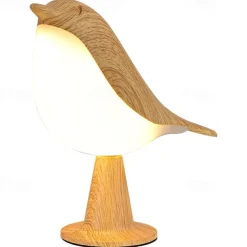 Magpie Night Light with Tri-color Touch Control Dimmable Cute Little Bird Night Light Rechargeable Aromatherapy Table Lamp for Bedroom Nursery Office Car Home Decor