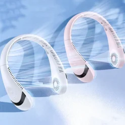 5000mAh Hanging Neck Fan – Portable Folding Bladeless Air Cooler, USB Type-C Rechargeable for Sports & Travel