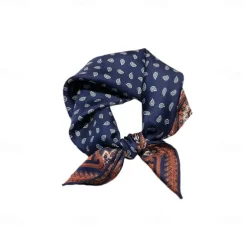 Male 100% Silk Square Scarf Formal Outdoor Vacation Dark Brown Wine Scarf