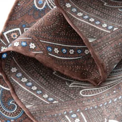 Male 100% Silk Square Scarf Formal Outdoor Vacation Dark Brown Wine Scarf