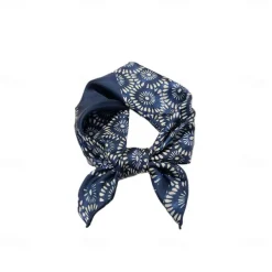 Male 100% Silk Square Scarf Outdoor Vacation Office White Red Scarf Floral