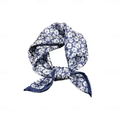 Male 100% Silk Square Scarf Outdoor Vacation Office White Red Scarf Floral