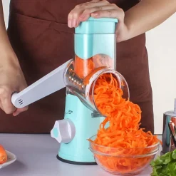 Manual Rotary Cheese Grater Kitchen Speed Round Tumbling Box Shredder Drum Vegetable Slicer Nuts Grinder for Veggie Potato Cucumber Carrot Chocolate for Pizza Hashbrowns Salad