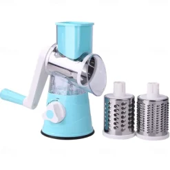 Manual Rotary Cheese Grater Kitchen Speed Round Tumbling Box Shredder Drum Vegetable Slicer Nuts Grinder for Veggie Potato Cucumber Carrot Chocolate for Pizza Hashbrowns Salad