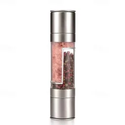 Manual Salt Pepper Grinder,Mill Sleek Stainless Steel with Adjustable Ceramic Grinding Mechanism,2 in 1 Spice Mills Grinder Pepper Shakers