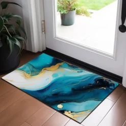 Marble Pattern Doormat Floor Mats Washable Rugs Kitchen Mat Non-Slip Oil Proof Rug Indoor Outdoor Mat Bedroom Decor Bathroom Mat Entrance Rug