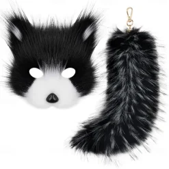 Mask and Tail Set Cosplay for Women 10" Long Tail Carnival Costume
