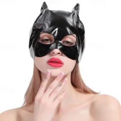 Mask Glossy Finish Catwoman Women's Shinny Leather Fetish Wet Look Costume for Nightclub Pride Parade Pride Month Halloween Carnival Adults'