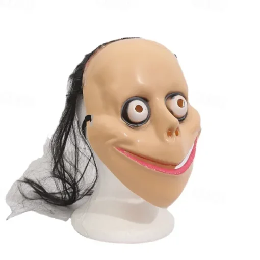 Mask Halloween Horror Long hair MOMO Mask dance will perform the trick props funny face