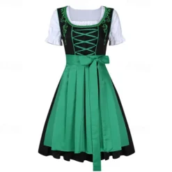 Masquerade Oktoberfest Dress Cosplay Costume Masquerade Oktoberfest / Beer Wiesn Traditional Style Traditional Costume Dress Wiesn Women's Dress Traditional Style Cloth Blouse Dress Apron
