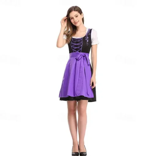 Masquerade Oktoberfest Dress Cosplay Costume Masquerade Oktoberfest / Beer Wiesn Traditional Style Traditional Costume Dress Wiesn Women's Dress Traditional Style Cloth Blouse Dress Apron