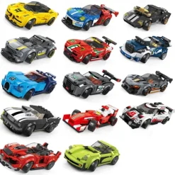 Matchbox Car Building Blocks Race Car compatible PP+ABS ing Parent-Child Interaction Vehicle All Toy Gift