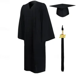 Matte Graduation Gown Cap Tassel Set 2025 for High School and Bachelor