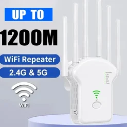 1200Mbps WiFi Repeater Wireless WiFi Signal Repeater Dual-Band 2.4G 5G Network Amplifier WPS Router