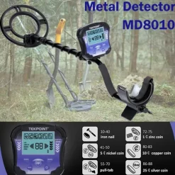 MD8010 Profession Underground Metal Detector Depth Pinpoint Detector High Sensitivity Metal Hunter Gold Digger Treasure Hunter
