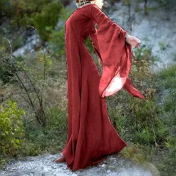 Medieval Cocktail Dress Vintage Dress Ankle Length Party Costume Tunic Dress Viking Outlander Ranger Fancy Dress Women's Celtic Fantasy Halloween Carnival Masquerade Party / Evening LARP Ren Faire