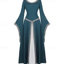 Medieval Renaissance Cocktail Dress Prom Dress Outlander Elven Fancy Dress Women's Halloween Carnival Masquerade LARP Ren Faire Festival Adults' Dress