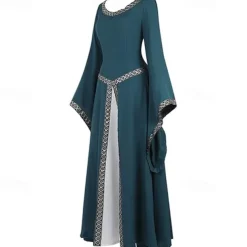 Medieval Renaissance Cocktail Dress Prom Dress Outlander Elven Fancy Dress Women's Halloween Carnival Masquerade LARP Ren Faire Festival Adults' Dress