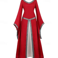 Medieval Renaissance Cocktail Dress Prom Dress Outlander Elven Fancy Dress Women's Halloween Carnival Masquerade LARP Ren Faire Festival Adults' Dress