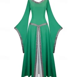 Medieval Renaissance Cocktail Dress Prom Dress Outlander Elven Fancy Dress Women's Halloween Carnival Masquerade LARP Ren Faire Festival Adults' Dress