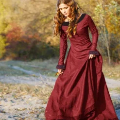 Medieval 18th Century Vintage Dress Maxi Dress Tunic Dress Viking Outlander Ranger Fancy Dress Women's Celtic Viking Halloween Masquerade Party & Evening LARP Ren Faire Adults' Dress All Seasons