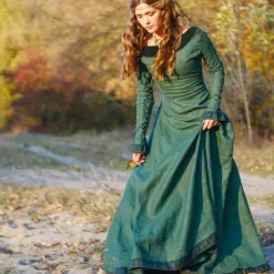 Medieval 18th Century Vintage Dress Maxi Dress Tunic Dress Viking Outlander Ranger Fancy Dress Women's Celtic Viking Halloween Masquerade Party & Evening LARP Ren Faire Adults' Dress All Seasons