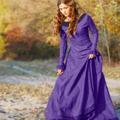 Medieval 18th Century Vintage Dress Maxi Dress Tunic Dress Viking Outlander Ranger Fancy Dress Women's Celtic Viking Halloween Masquerade Party & Evening LARP Ren Faire Adults' Dress All Seasons