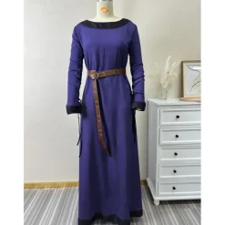Medieval 18th Century Vintage Dress Maxi Dress Tunic Dress Viking Outlander Ranger Fancy Dress Women's Celtic Viking Halloween Masquerade Party & Evening LARP Ren Faire Adults' Dress All Seasons