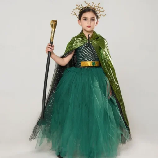 Medusa Halloween Dress Cosplay Costume Tutu Cosplay Kid's Girls' Carnival Masquerade Performance Party Halloween Easy Halloween Costumes Dress Up