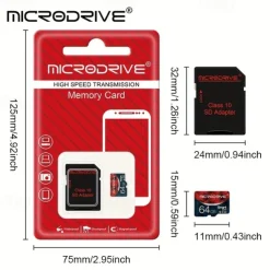 Memory Card Class 10 High Speed 128GB 64GB 32GB 16GB SD U3 TF Memory Card Flash Micro Tf SD Card Storage Expansion SD Adapter for Smart Phone DVR