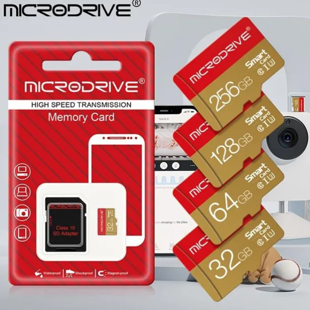 Memory Card 32GB 64GB 128GB 256GB U3 Mini SD Card Class 10 TF Flash Card Micro Tf SD Cards Memory Card For Mobile Phone PC Earphone Speaker HD Camera PSP SD Adapter