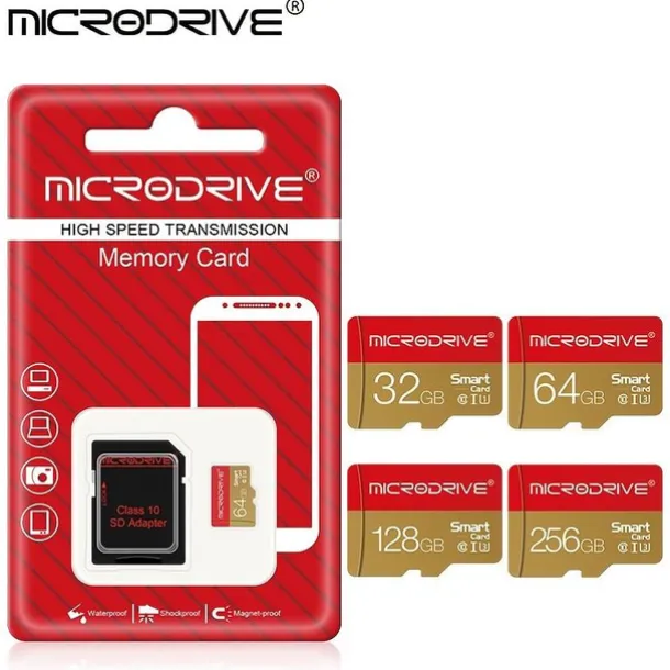 Memory Card 32GB 64GB 128GB 256GB U3 Mini SD Card Class 10 TF Flash Card Micro Tf SD Cards Memory Card For Mobile Phone PC Earphone Speaker HD Camera PSP SD Adapter