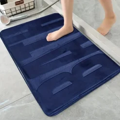 Memory Foam Bath Mat, Cobblestone Super Absorbent Bath Mat, Machine Washable And Ultra Soft, Bathroom Supplies