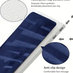 Memory Foam Bath Mat, Cobblestone Super Absorbent Bath Mat, Machine Washable And Ultra Soft, Bathroom Supplies