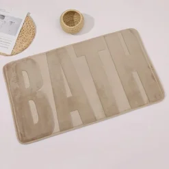 Memory Foam Bath Mat, Cobblestone Super Absorbent Bath Mat, Machine Washable And Ultra Soft, Bathroom Supplies