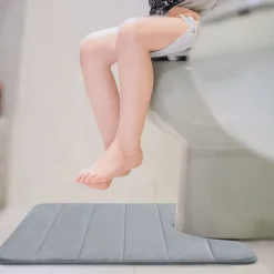 Memory Foam Bath Mat Non-slip Contour Toilet Bath Rug, U-Shaped Non Slip Absorbent Thick Soft Washable Bathroom Rugs, Floor Carpet Bath Mat for Bathroom Sink Toilet 50*60CM (20