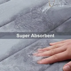 Memory Foam Bath Mat Non-slip Contour Toilet Bath Rug, U-Shaped Non Slip Absorbent Thick Soft Washable Bathroom Rugs, Floor Carpet Bath Mat for Bathroom Sink Toilet 50*60CM (20