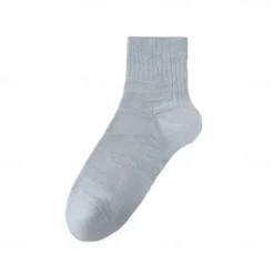 Men 1 Pair Socks Black White Color Plain School Formal Outdoor Plain Thin Summer Daily Casual
