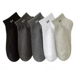 Men 1 Pair Socks No Show & Liner Socks Black White Color Plain School Formal Outdoor Medium Summer Spring Fall Winter Daily Casual