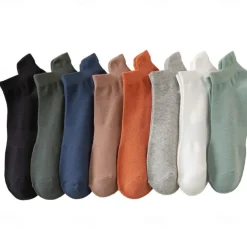 Men 1 Pair Socks No Show & Liner Socks Black White Color Solid Color Plain School Formal Outdoor Thin Summer Spring Fall Daily Casual
