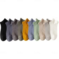 Men 1 Pair Socks No Show & Liner Socks Black White Color Plain School Formal Outdoor Thin Summer Spring Fall All Seasons Daily Casual