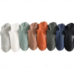Men 1 Pair Socks No Show & Liner Socks Black White Color Plain School Formal Outdoor Medium Summer Spring Fall Daily Casual